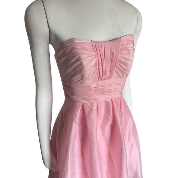 Pink Strapless Dress Party Cocktail Formal Occasion Fit and Flare - Picture 3 of 7